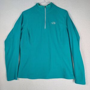 The North Face 1/4 Zip Fleece Womens Large Teal Outdoor Pullover